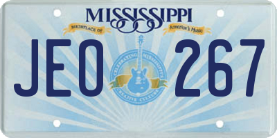 MS license plate JEO267
