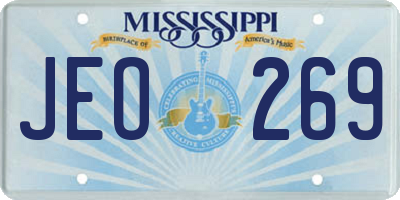 MS license plate JEO269