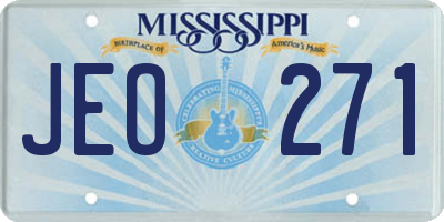 MS license plate JEO271