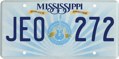 MS license plate JEO272