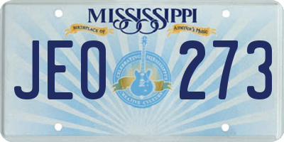 MS license plate JEO273