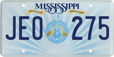 MS license plate JEO275