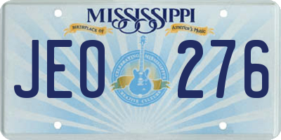 MS license plate JEO276
