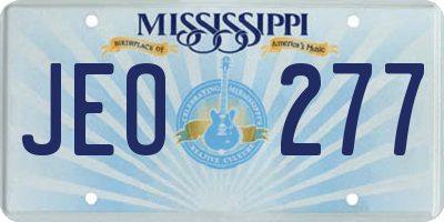 MS license plate JEO277