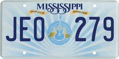 MS license plate JEO279