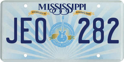 MS license plate JEO282