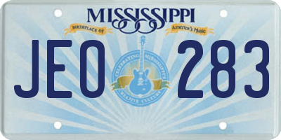 MS license plate JEO283