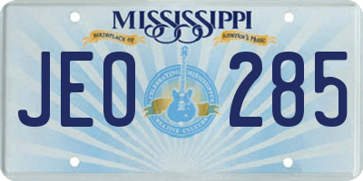 MS license plate JEO285