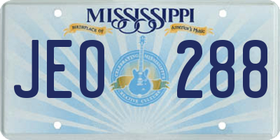 MS license plate JEO288