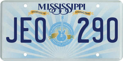 MS license plate JEO290