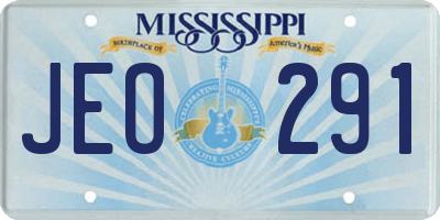 MS license plate JEO291