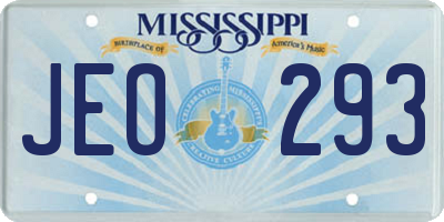 MS license plate JEO293