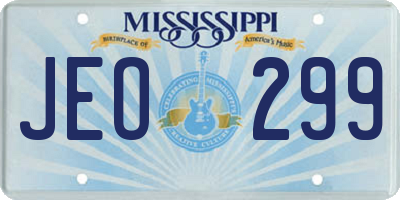 MS license plate JEO299