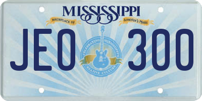 MS license plate JEO300