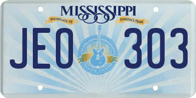 MS license plate JEO303