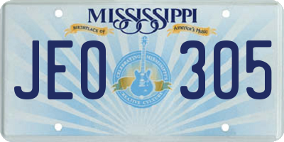 MS license plate JEO305