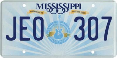 MS license plate JEO307