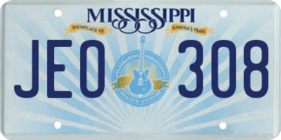 MS license plate JEO308