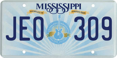 MS license plate JEO309