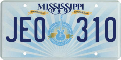 MS license plate JEO310