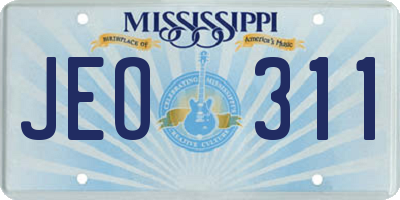 MS license plate JEO311