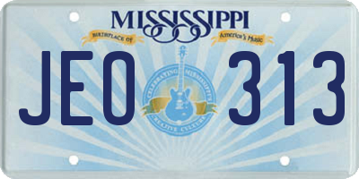 MS license plate JEO313
