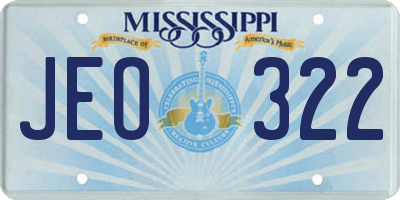 MS license plate JEO322