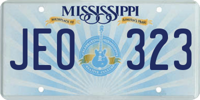 MS license plate JEO323