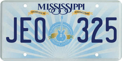 MS license plate JEO325