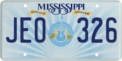 MS license plate JEO326