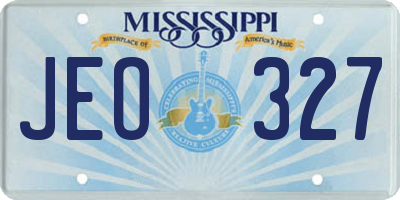 MS license plate JEO327