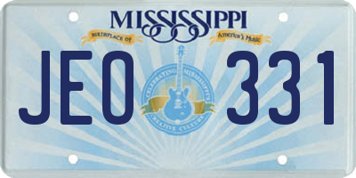 MS license plate JEO331