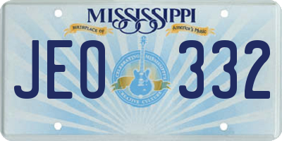 MS license plate JEO332