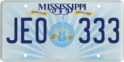 MS license plate JEO333