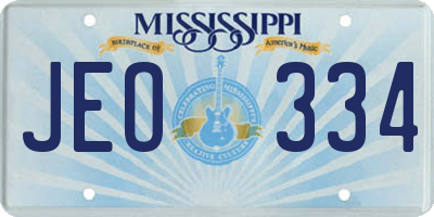 MS license plate JEO334