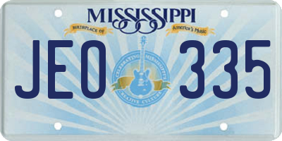 MS license plate JEO335