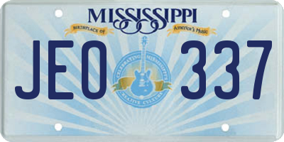 MS license plate JEO337