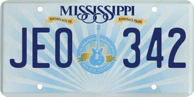 MS license plate JEO342