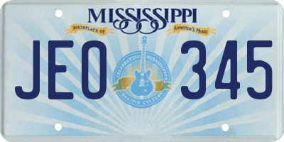 MS license plate JEO345