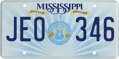 MS license plate JEO346