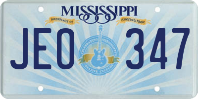 MS license plate JEO347