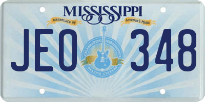 MS license plate JEO348