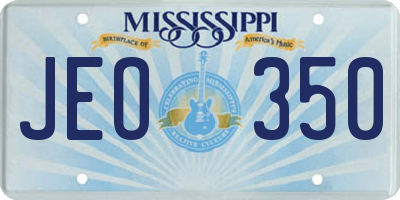 MS license plate JEO350