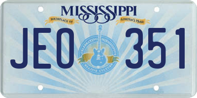 MS license plate JEO351