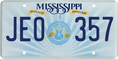 MS license plate JEO357