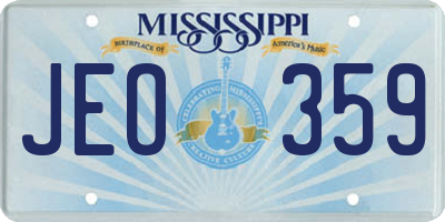 MS license plate JEO359