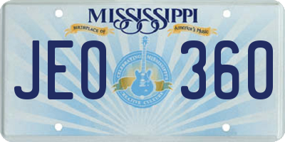 MS license plate JEO360