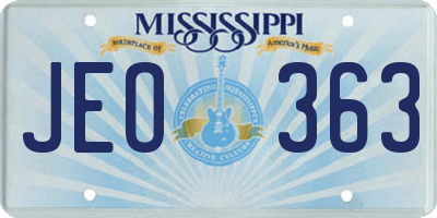 MS license plate JEO363