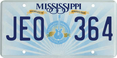 MS license plate JEO364