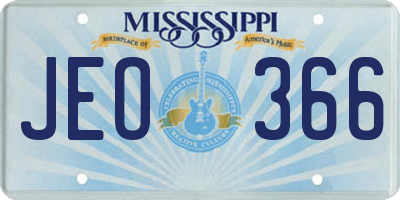 MS license plate JEO366